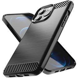 Carbon Flexible TPU Cover til iPhone 13 Pro sort