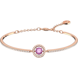 Swarovski Bracelet-jonc Una, Taille ronde, Violet, Placage de ton or rosé