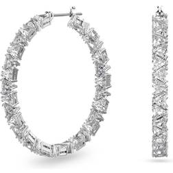 Swarovski Ortyx Hoop Earrings - Silver/Transparent