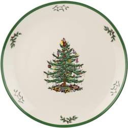 Spode Christmas Tree (Green Trim) 14" Round Platter Serving Dish