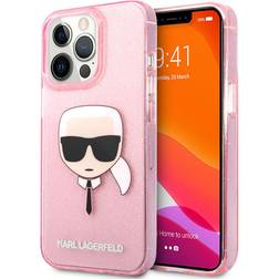 Karl Lagerfeld iPhone 13 Pro Max Cover Full Glitter Lyserød