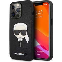 Karl Lagerfeld Ikonik Patch & Metal Logo Wallet Case for iPhone 13 Pro