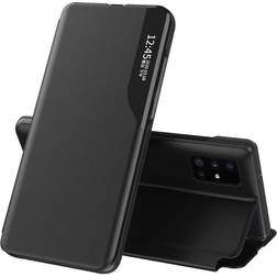 Eco Leather View Case med Kickstand til Huawei P40 Sort