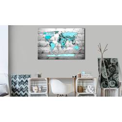 Arkiio World Map Blue World 90x60 Tavla