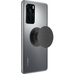 Popsockets Pebbled Vegan Leather Black Swappable Phone Grip PopGrip