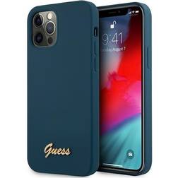 Guess GUHCP12LLSLMGBL iPhone 12 Pro Max 6.7 quot melyna melyna kieto korpuso metalo logotipo scenarijus