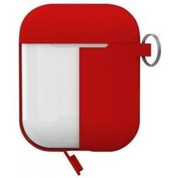 Puro Silicon Case for AirPods 2016/19 w/carabin, Red