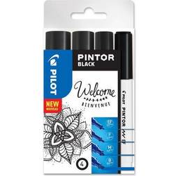 Pilot Pintor Paint Markers Black 4 Pieces