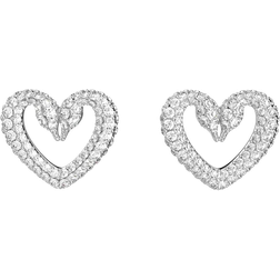 Swarovski Una Heart Studs - Silver/Transparent