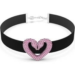 Swarovski Una Choker Necklace - Silver/Black/Pink