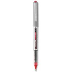 uni-ball Vision Rollerball Pens, Fine Point, 0.7 mm, Gray Barrel, Red Ink, Pack Of 12