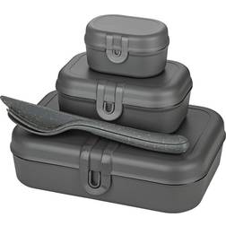 Koziol Pascal Ready LunchlÃ¥da 3 delar och MÃ¶rkgrÃ¥ Madkasse