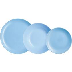 Luminarc Opal Diwali Azul 18 Piezas - 6 Personas Juego de Vajilla