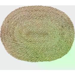 Dixie Elin dækkeserviet twist oval Natur/Grå Dækkeserviet Beige, Grå, Naturfarvet