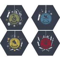 Harry Potter Hogwarts Houses Christmas Hexagonal Coaster Set Sous-verre 4pcs