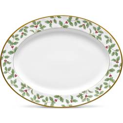 Noritake Holly and Berry Gold Oval Serving Platter & Tray