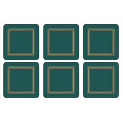 Pimpernel Classic In Emerald (Set Of 6) Emerald 4.25in Glasunderlägg 6st