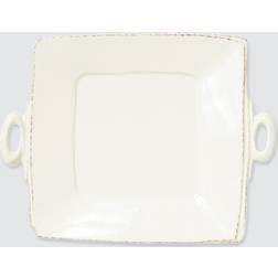 Vietri Lastra Linen Handled Square Platter Serving Dish