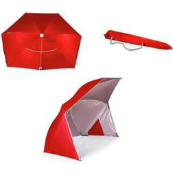 Picnic Time Oniva Brolly Beach Umbrella Tent Red