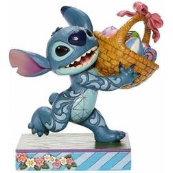 Disney Traditions Stitch Running with Easter Basket Bizarre Bunny by Jim Shore Statue