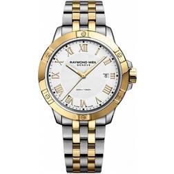 Raymond Weil Tango Two Tone Watch, 41mm White/Gold