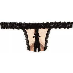 Hanky Panky Nude Illusion Crotchless G-String - Mocha/Black