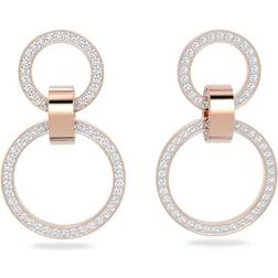 Swarovski Hollow Hoop Earrings - Rose Gold/Transparent