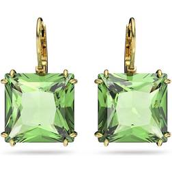 Swarovski Millenia Square Cut Drop Earrings - Gold/Green