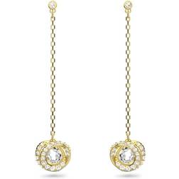 Swarovski Generation Drop Long Earrings - Gold/Transparent