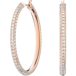 Swarovski Stone Hoop Earrings - Rose Gold/Transparent