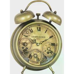 Yosemite Home Decor Aged Bronze & Brass Gears Table Clock 7.5"