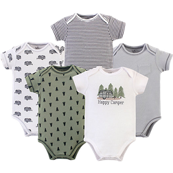 Touched By Nature Organic Cotton Short Sleeve Bodysuits 5-pack - Happy Camper