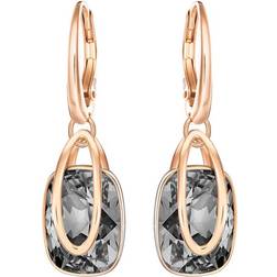 Swarovski Holding Drop Earrings - Rose Gold/Grey