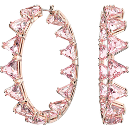 Swarovski Ortyx Triangle Cut Hoop Earrings - Rose Gold/Pink