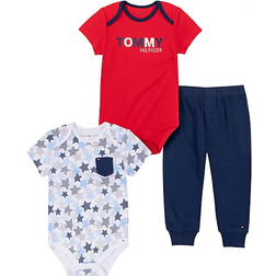 Tommy Hilfiger Bodysuits and Pant Set 3-Piece - Red/Navy