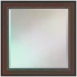 Amanti Art Medium Square Walnut Cherry Beveled Glass Classic Mirror Wall Mirror 24.5x24.5"