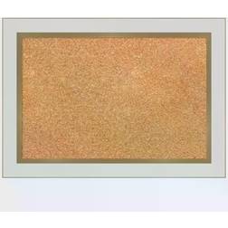 Amanti Art Eva White Gold Narrow Framed Corkboard Notice Board 21.1x15.1"