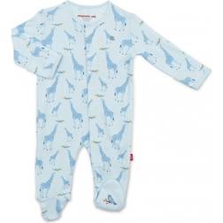 Magnetic Me Jolie Giraffe Organic Cotton Magnetic Footie - Blue