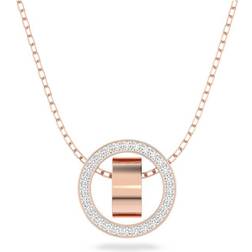 Swarovski Hollow Pendant Necklace - Rose Gold/Transparent