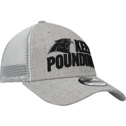 New Era Carolina Panthers Keep Pounding Trucker 9FORTY Snapback Hat Men - Gray