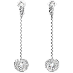 Swarovski Generation Clip Earrings - Silver/Transparent