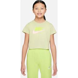 Nike Older Kid's Sportswear Cropped T-shirt - Olive Aura (DA6925-371)