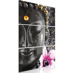 Arkiio Buddha and Flower (3 Parts) Vertical 60x90 Tavla