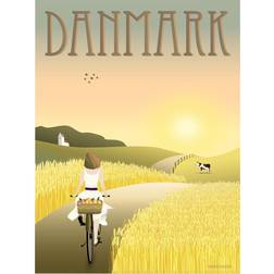 Vissevasse Danmark Markerne 30x40 cm Plakat