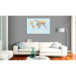 Arkiio World Map Travel with Me 90x60 Tavla