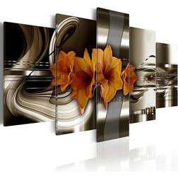Arkiio Hippeastrum and Abstract Waves 100x50 Tavla