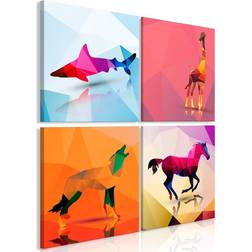 Arkiio Geometric Animals (4 Parts) 90x90 Tavla