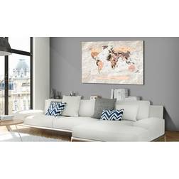 Arkiio World Map Stony Oceans 90x60 Tavla