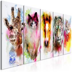 Arkiio Watercolour Animals (5 Parts) Narrow 200x80 Tavla