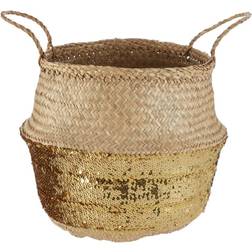 Premier Housewares Gold Sequin Medium Seagrass Basket